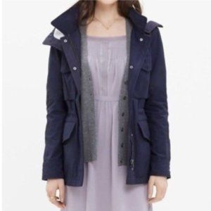 Madewell Womens Navy Fieldwalk Water Resist Cargo Utility Lined Jacket Small